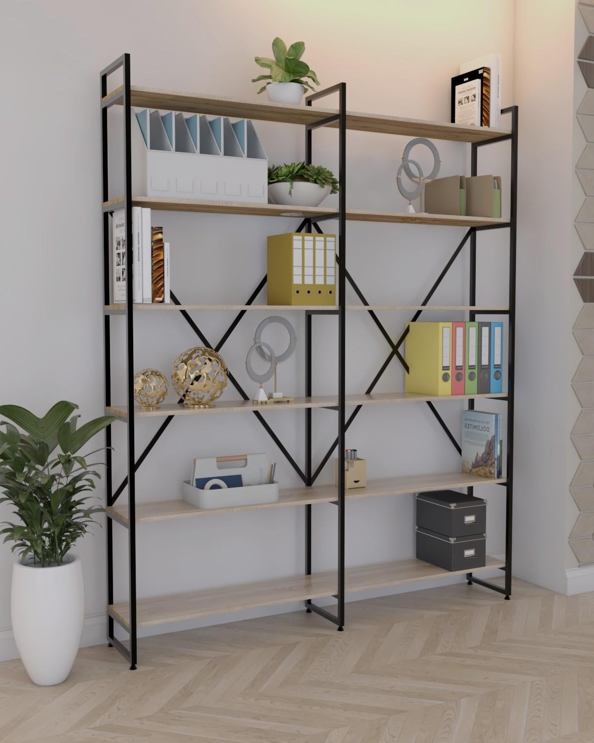 Стеллаж EcoLoft Норлен DSP-1359-6 в стиле лофт Дуб Сонома (32144235) Стеллаж EcoLoft Норлен DSP-1359-6 в стиле лофт Дуб Сонома (32144235)
