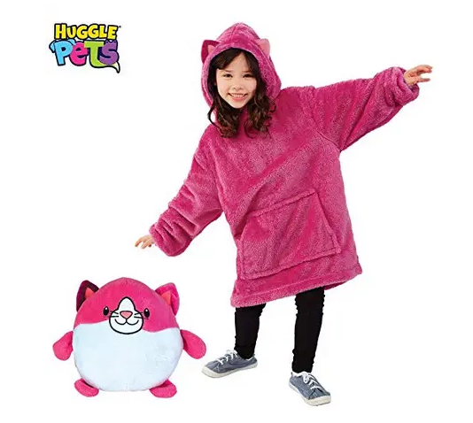 Детский плед-худи-игрушка Huggle Pets Hoodie трансформер Розовый (17605) - фото 2