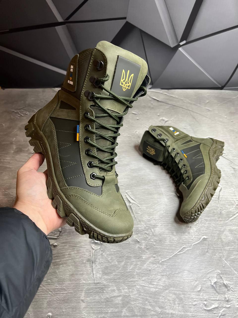 Берці чоловічі із натурального нубука/кордури демісезонні р. 41 Хакі - фото 3 Берці чоловічі із натурального нубука/кордури демісезонні р. 41 Хакі - фото 3