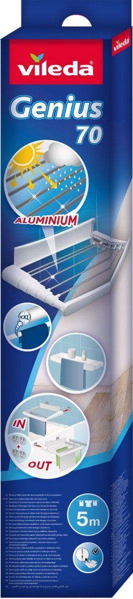 Сушарка для білизни настінна Vileda Genius 70 70х34х6 см (157338) - фото 2