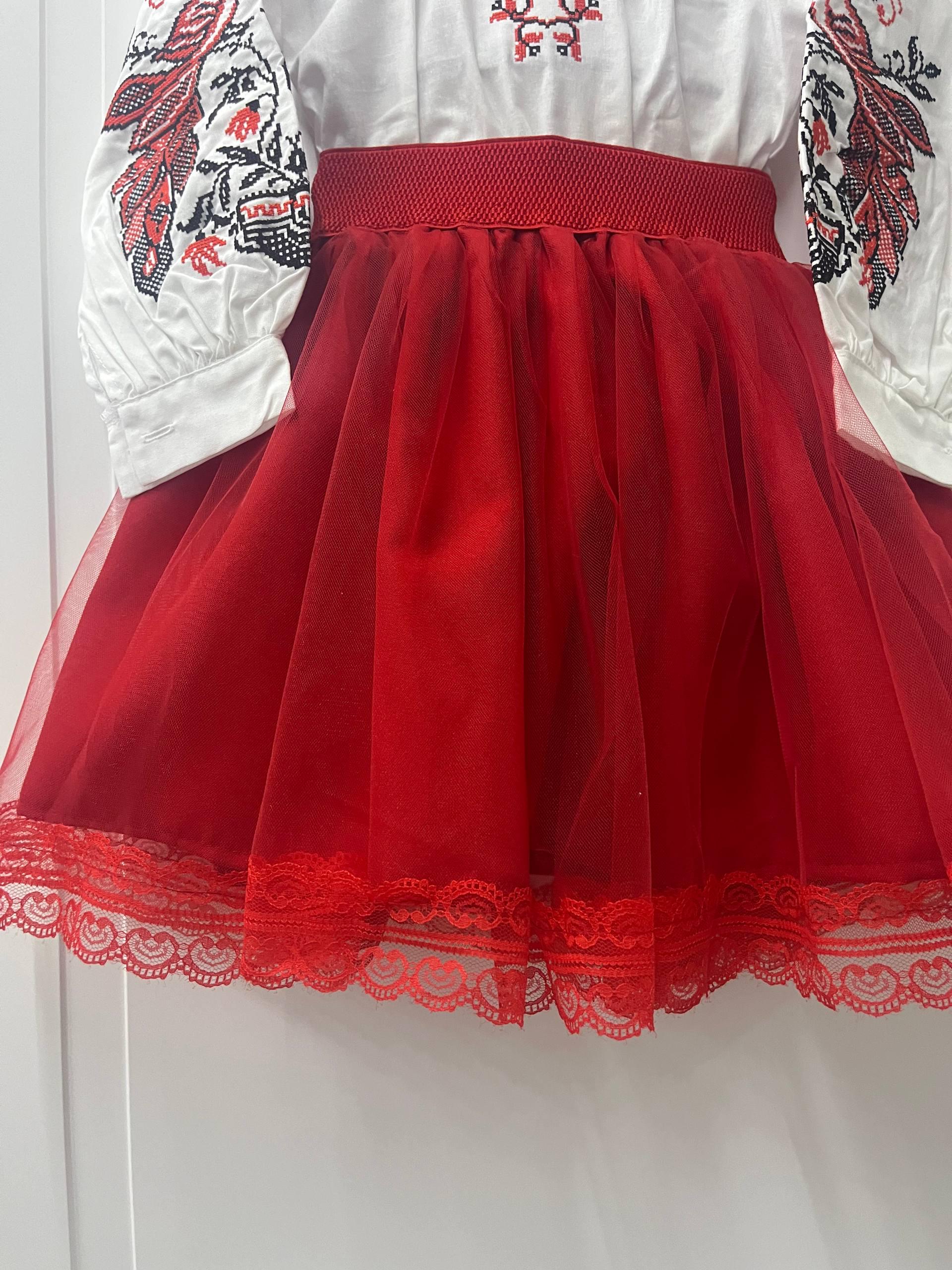 Юбка для девочки 104 см Красный (456) - фото 3 Юбка для девочки 104 см Красный (456) - фото 3