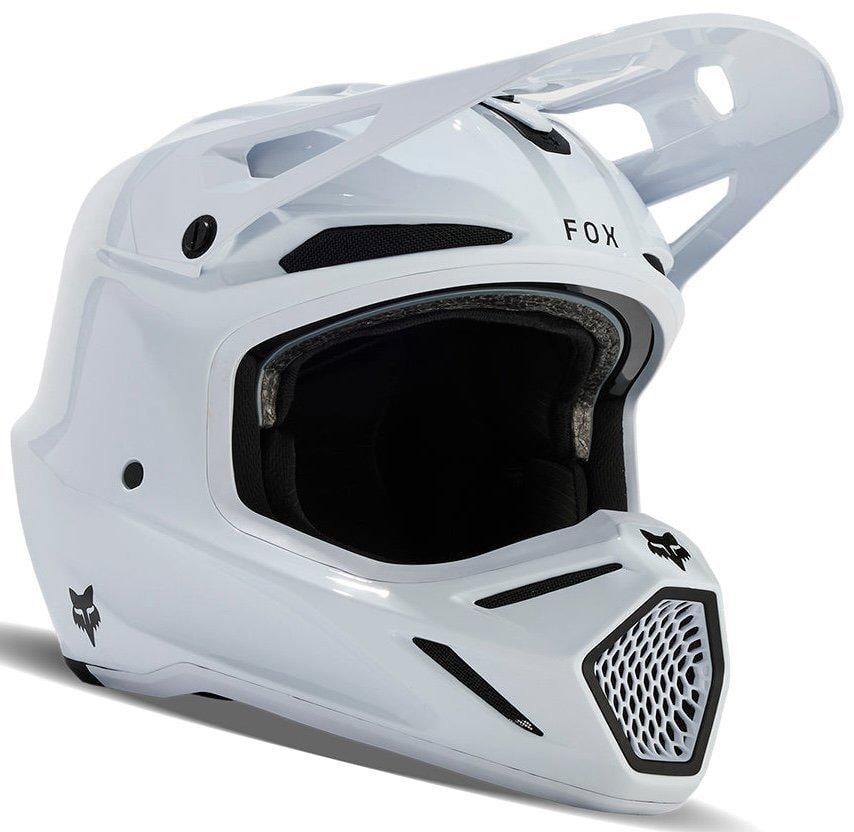 Мотошлем Fox V3 RS CARBON SOLID HELMET XL White (35366)