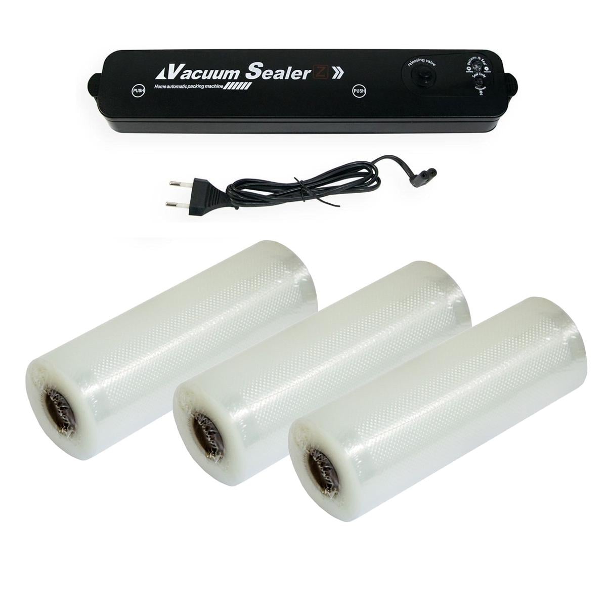 Вакууматор Vacuum Sealer ZFKK-0016 90W Черный с 3 рулонами пакетов 25/20/15х500 см (3000121-TOP-4)