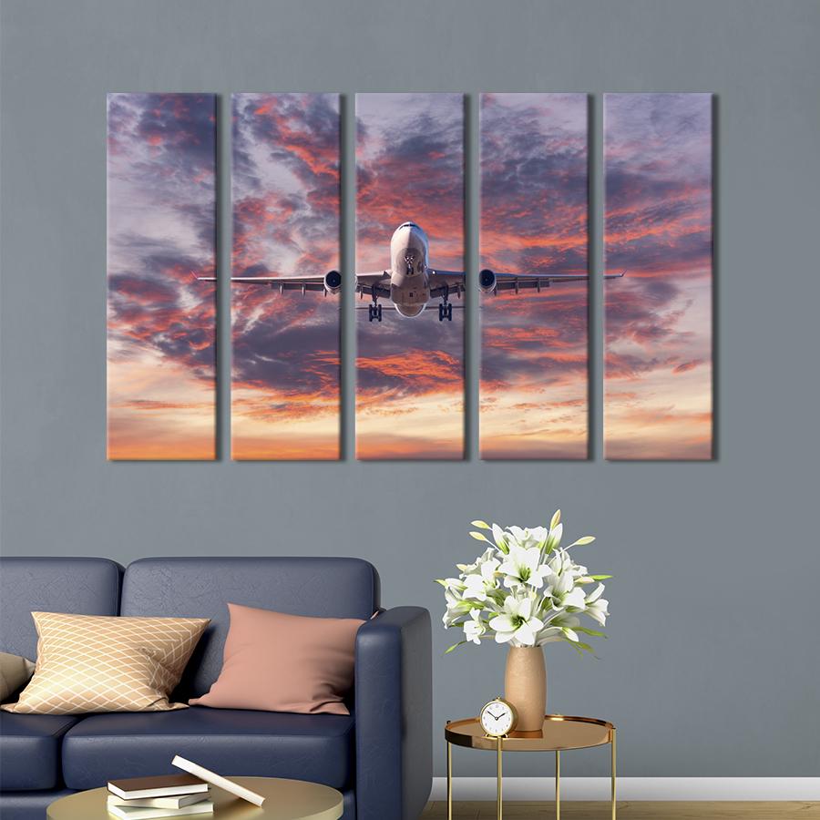 Картина на холсте Пассажирский самолёт Boeing 87x50 см (1344-51)