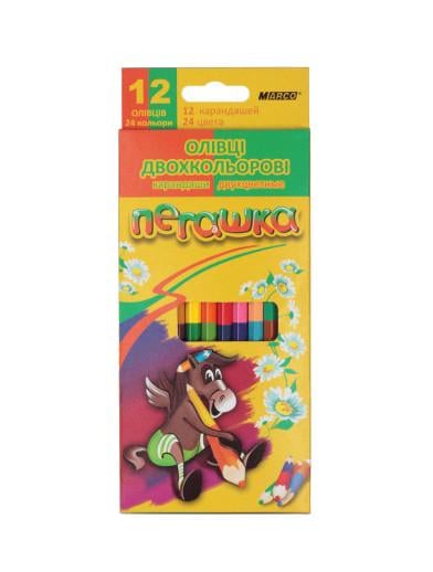 Карандаши Пегашка двусторонние 24 цветов 12 шт.