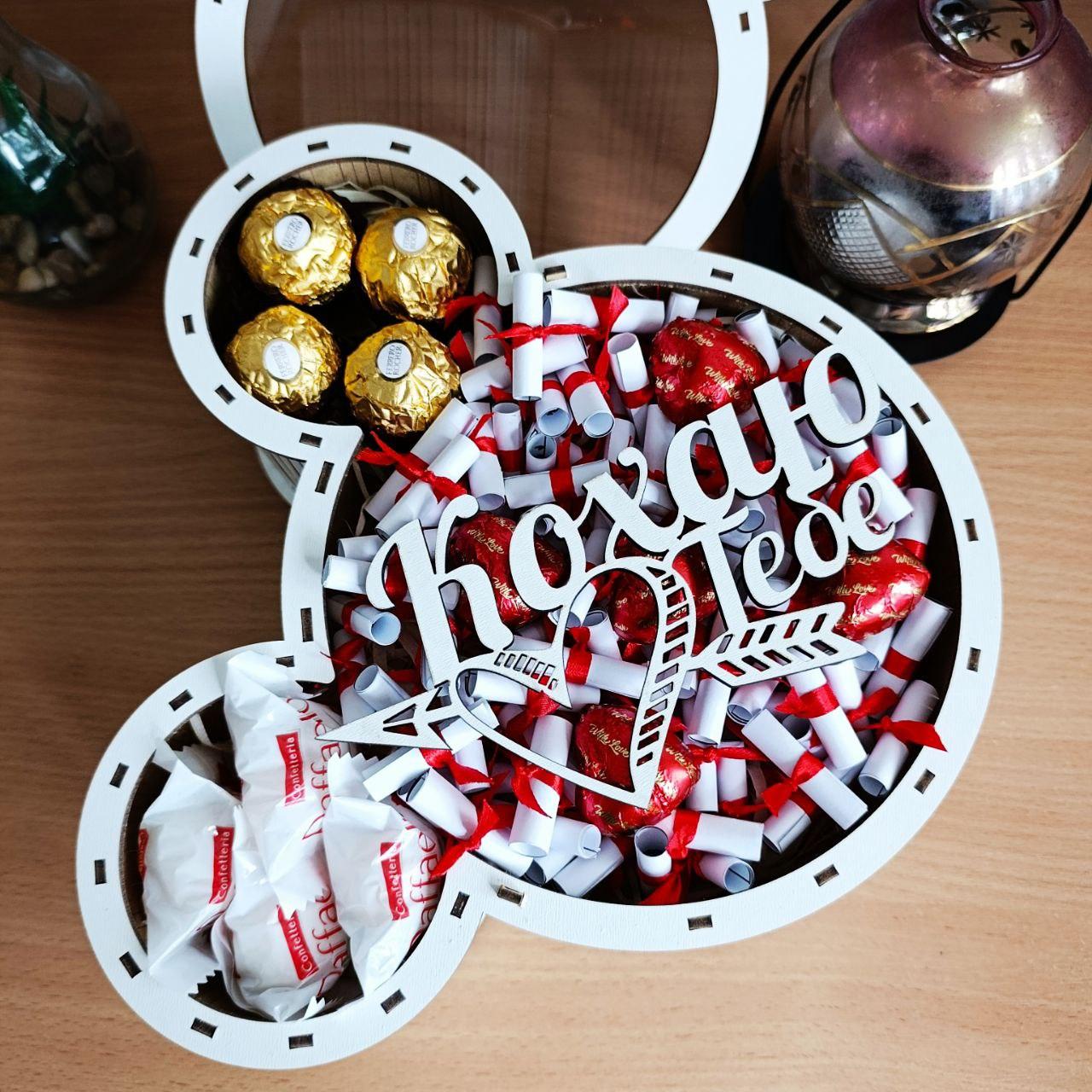 Бокс з цукерками для дівчини на день народження/новий рік/різдво/день закоханих/8 березня/свято (ar291) - фото 3