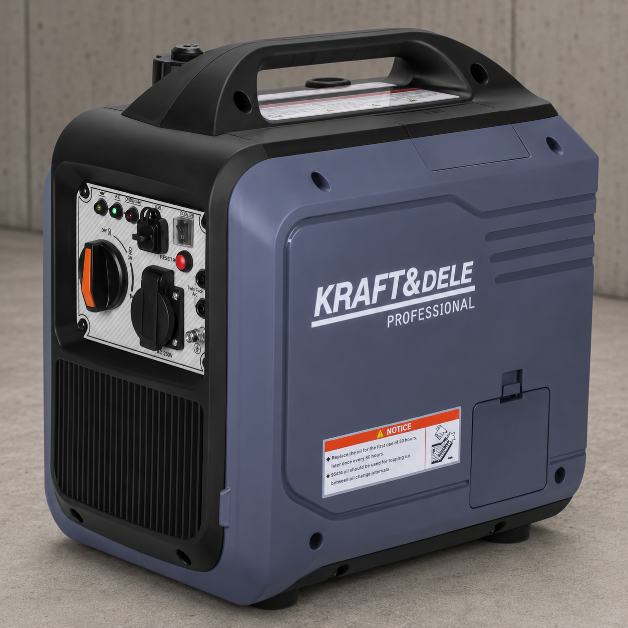 Генератор инверторный бензиновый Kraft&Dele KD3237 2,7 кВт 3 кВт 230 В 3,7 л для питания дома/техники с ручкой
