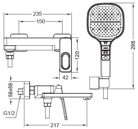 Змішувач для ванни KOER KB-41031-01 з коротким зливом (KR5436) - фото 2 Змішувач для ванни KOER KB-41031-01 з коротким зливом (KR5436) - фото 2