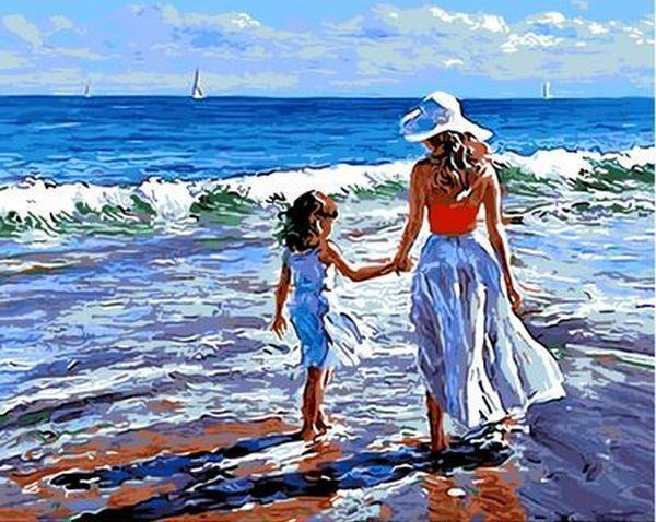 Картина по номерам Mariposa "Прогулка с мамой" 40x50 см (MR-Q723)