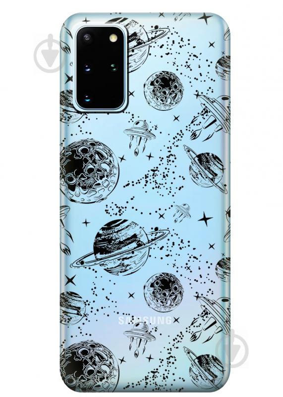 Прозрачный силиконовый чехол iSwag для Samsung Galaxy S20 Plus Космос (M1078)