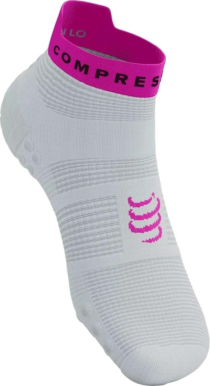 Шкарпетки Compressport Pro Racing Socks V4.0 Run low T1 White/Safe Yellow/Neo Pink (0e213718) - фото 2