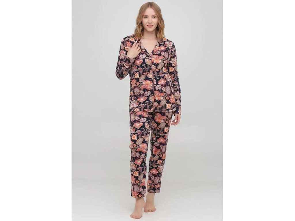 Пижама женская Трикомир 010254126 Lucci хлопок р. 48 Оранжево-синий (1015222)