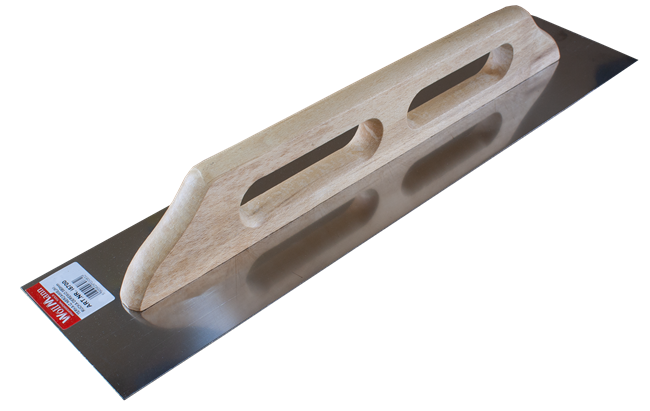 Терка WoffMann гладка з нержавіючої сталі з дерев'яною ручкою 130х680 мм