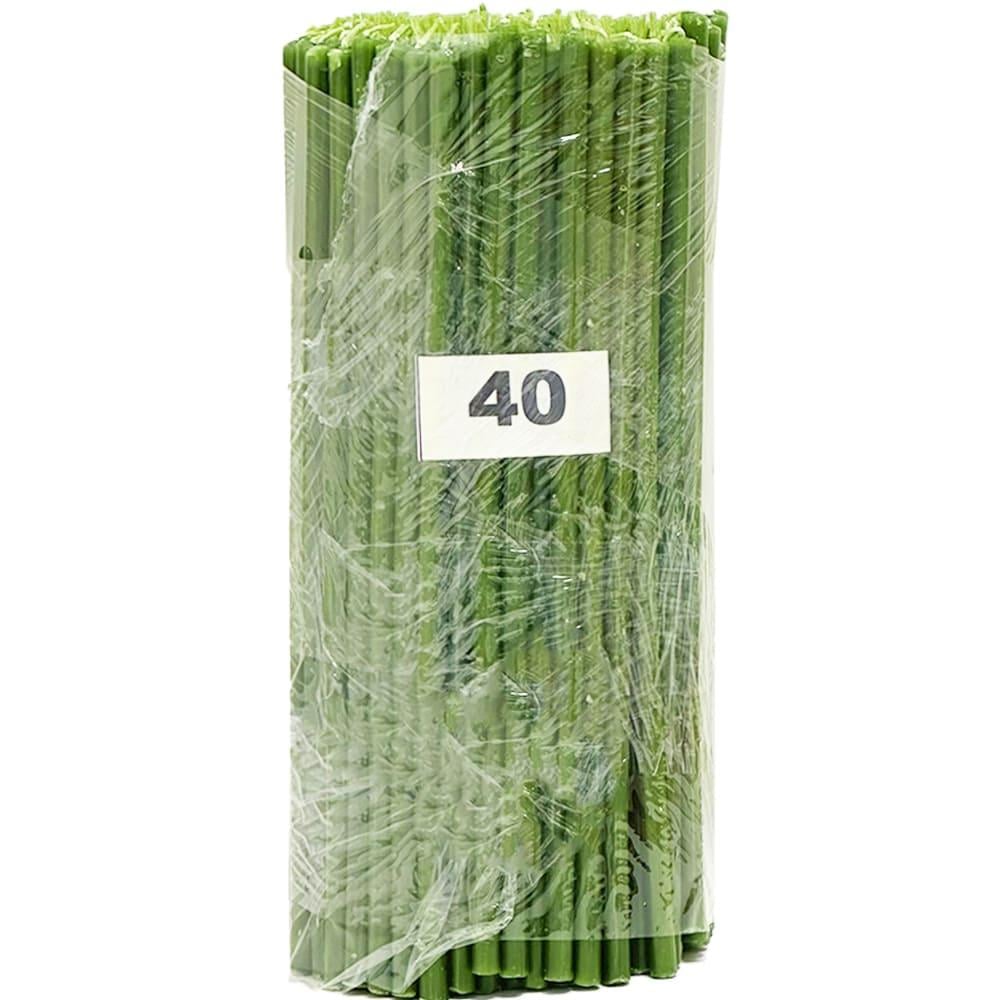 Свеча парафиновая №40 2 кг 24 с м 200 шт. Зеленый (040пз2)