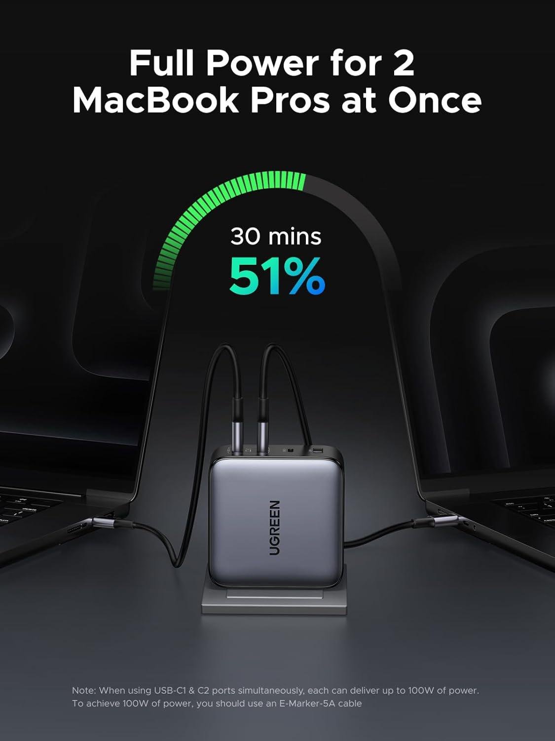 Зарядное устройство UGREEN X764 Nexode 200W GaN Fast Charger 4in1 Grey (35539) - фото 4 Зарядное устройство UGREEN X764 Nexode 200W GaN Fast Charger 4in1 Grey (35539) - фото 4