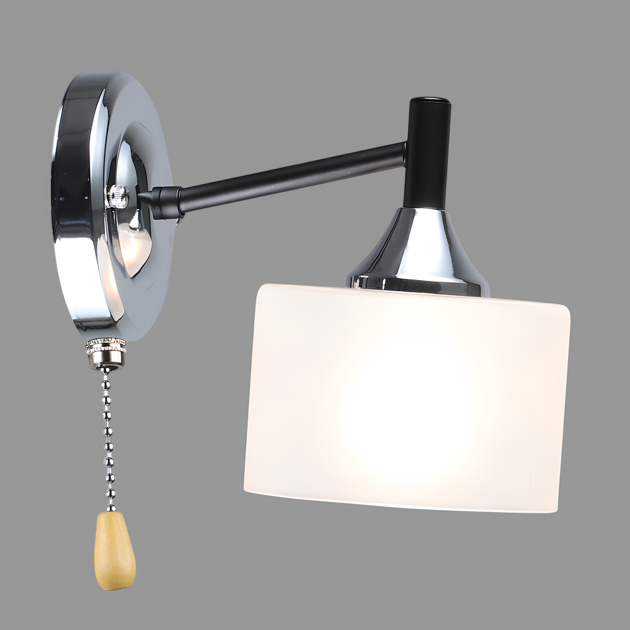 Бра Valeso с веревочным выключателем под одну лампу Е27 Черный/Хром (A4412/1W)