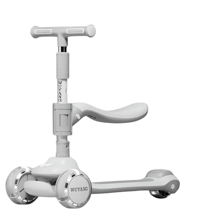 Самокат детский трехколесный Wuyang с подсветкой и Bluetooth-колонкой складной Белый (Scooter Wuyang) Самокат детский трехколесный Wuyang с подсветкой и Bluetooth-колонкой складной Белый (Scooter Wuyang)