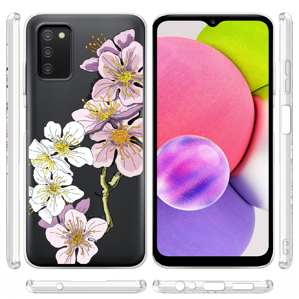 Чехол BoxFace Samsung Galaxy A03s (A037) Cherry Blossom Прозрачный силикон (43255-cc4-43255) - фото 3