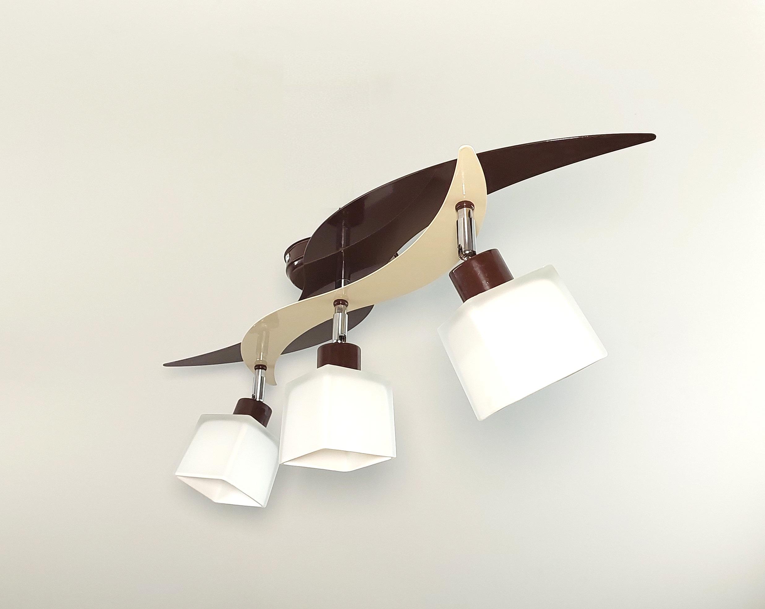 Люстра потолочная 8008/3 на три поворотных плафона металлическая Коричневый/Бежевый - фото 3 Люстра потолочная 8008/3 на три поворотных плафона металлическая Коричневый/Бежевый - фото 3