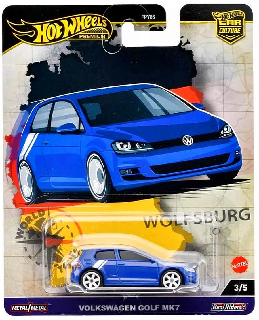 Игрушечная машинка Hot Wheels Premium Volkswagen Golf MK7 2024 World Tour 3/5 Car Culture (HRV79)