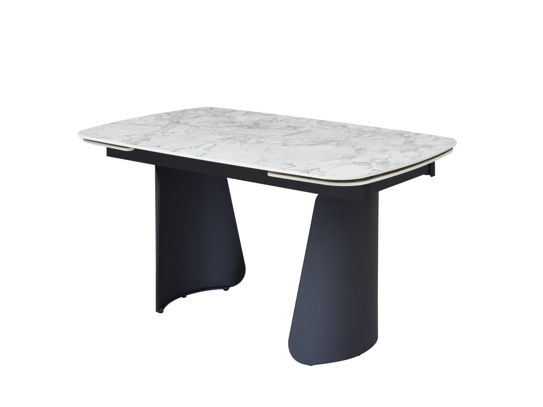 Обідній стіл розсувний Vetro Mebel Нардо 1400/2000х900x760 мм Клауді грей/Чорний TМL-1270) - фото 1