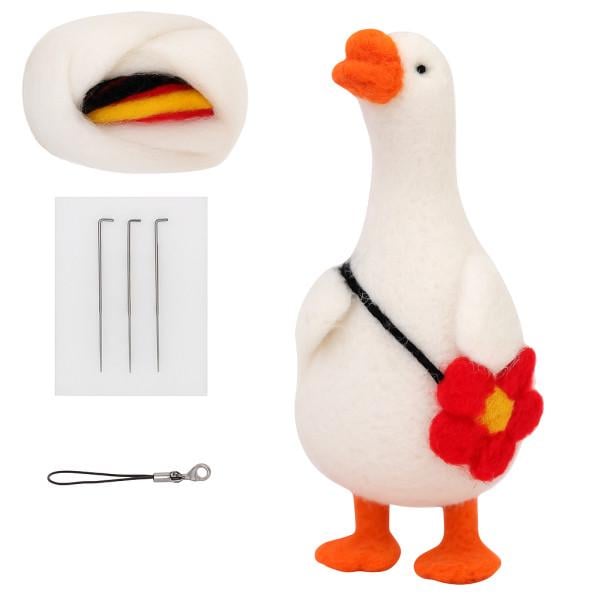 Набор для валяния из шерсти с начинающими иглами Гусь