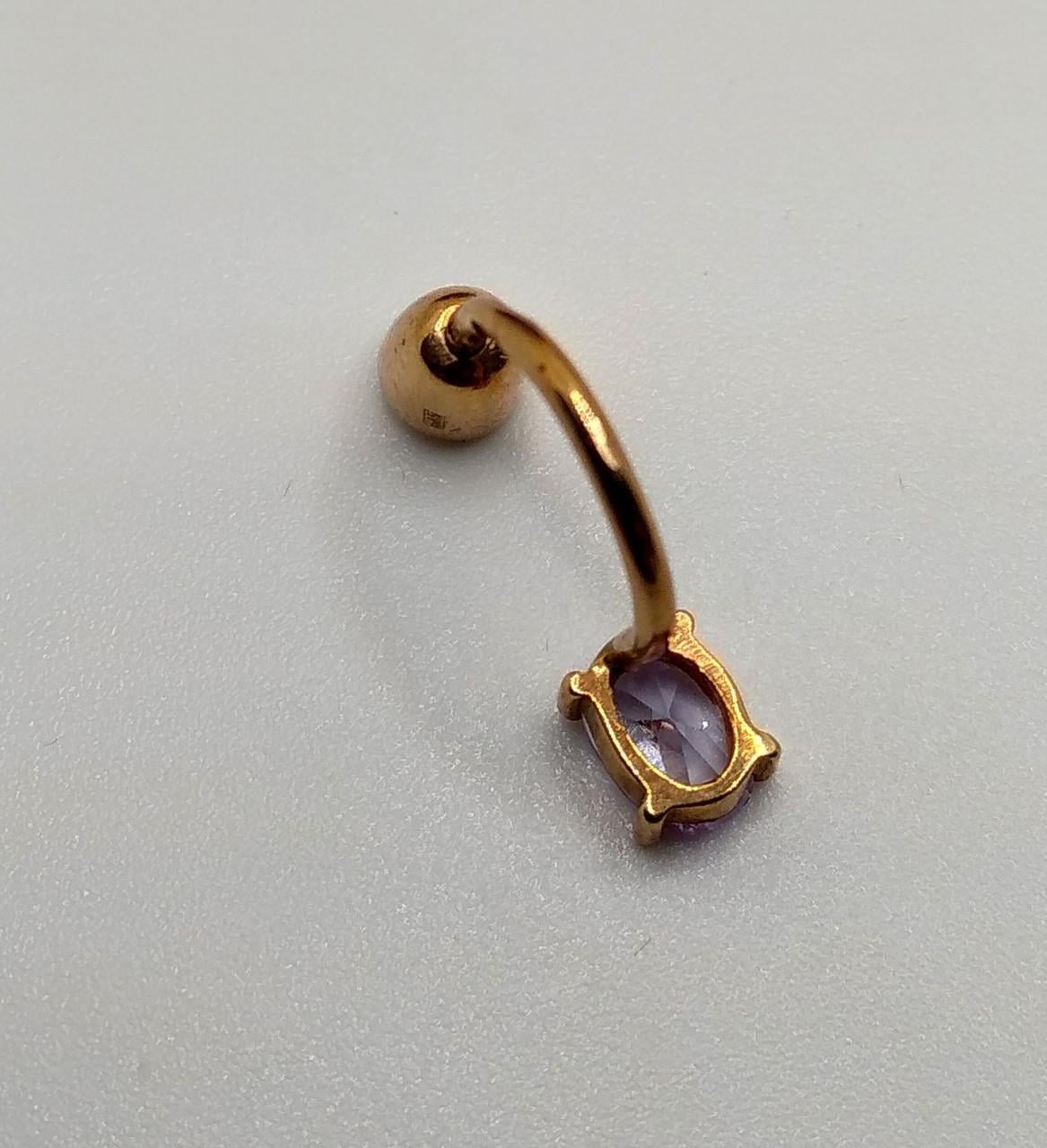 Пирсинг золото имитация аметист 585° 1,39 г (48002211)