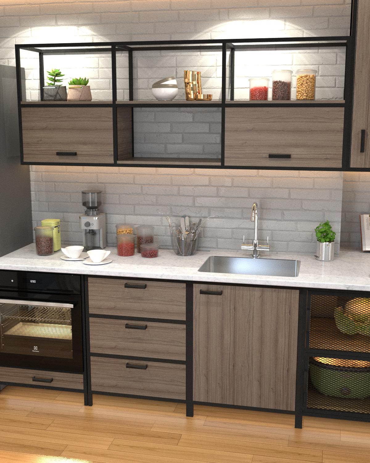 Кухня EcoLoft DSP-1481-4 в стиле лофт Монтеверде (35625947)