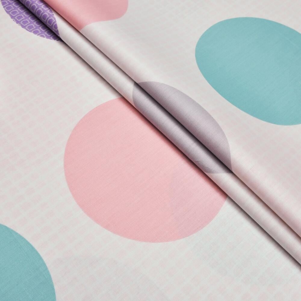 Ткань хлопок сатин S-025A Круг Белый (18908)