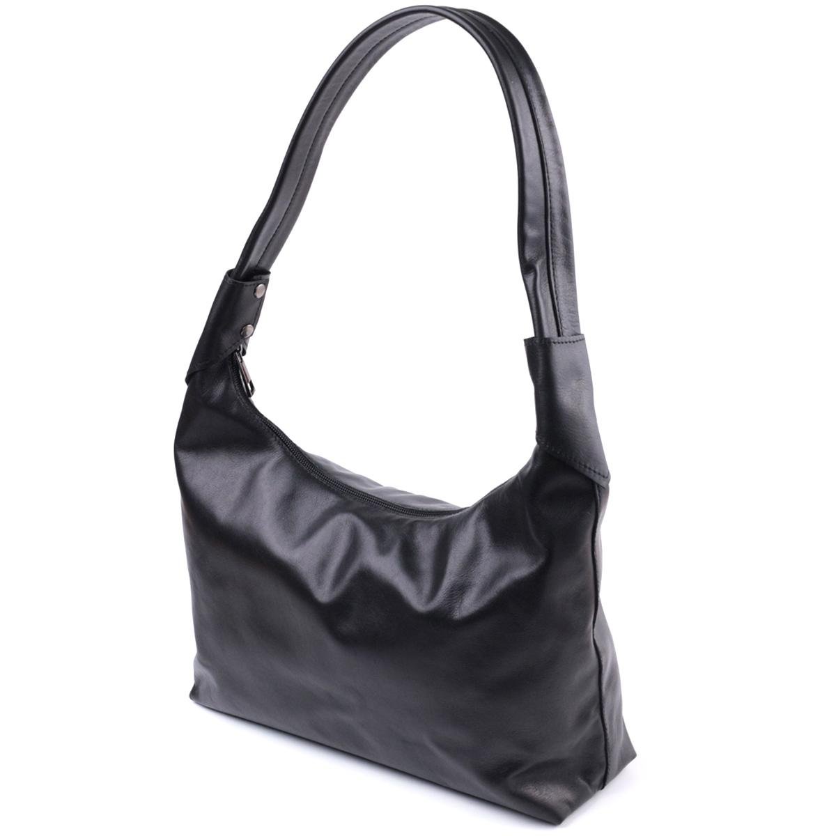 Женская сумка на плечо SHVIGEL Bag 22828 из гладкой натуральной кожи Черный (53685)