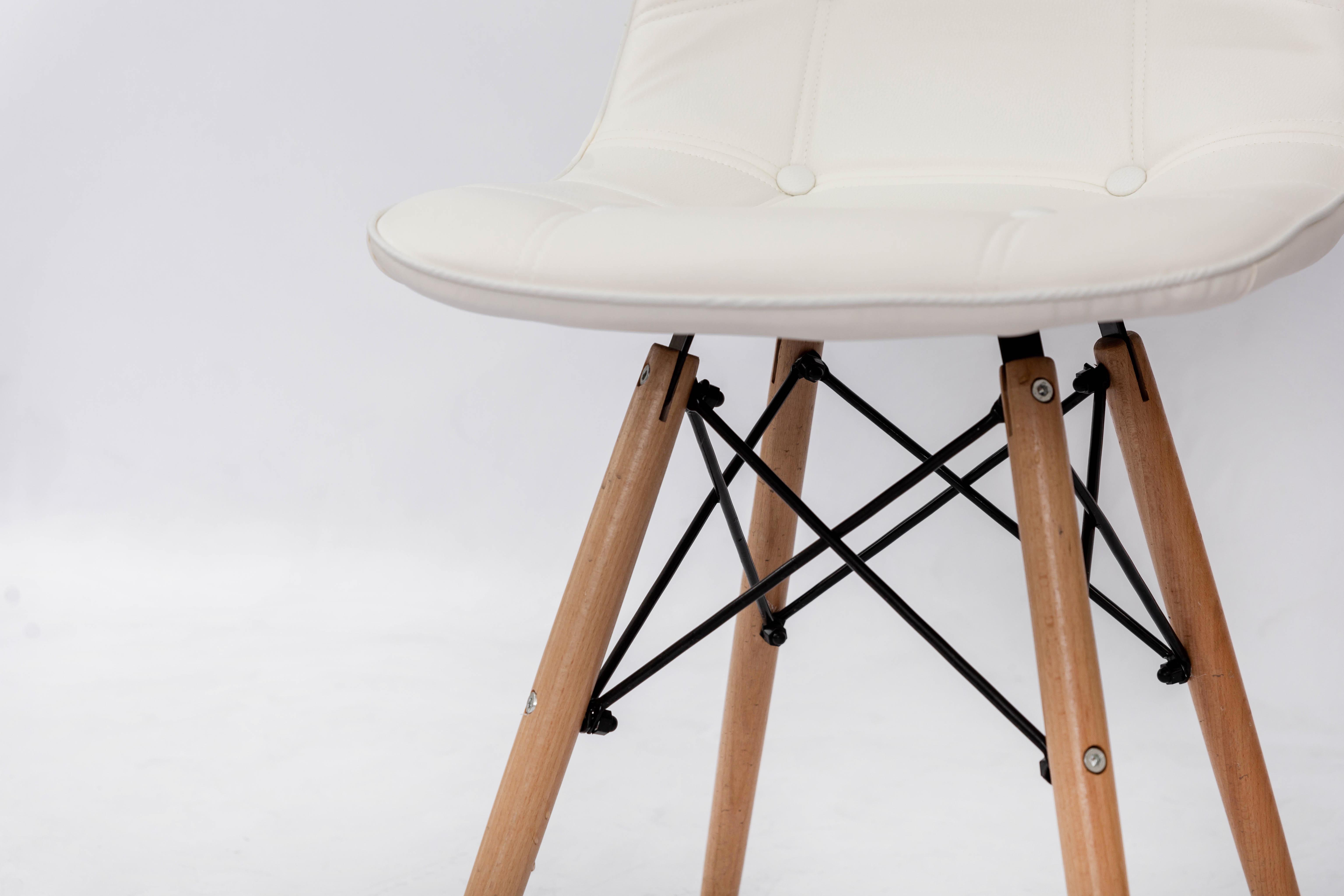 Стілець для кухні та вітальні Джастін Justin шкірзам 460х840х500 мм Білий (GAА0050649) - фото 4