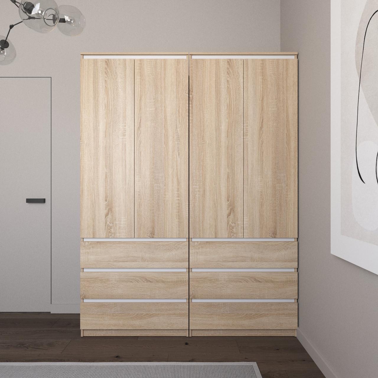 Меблевий комплект для одягу Вайс R9/R16 1604х500х2110 мм Дуб Сонома/Білі планки (30843117)