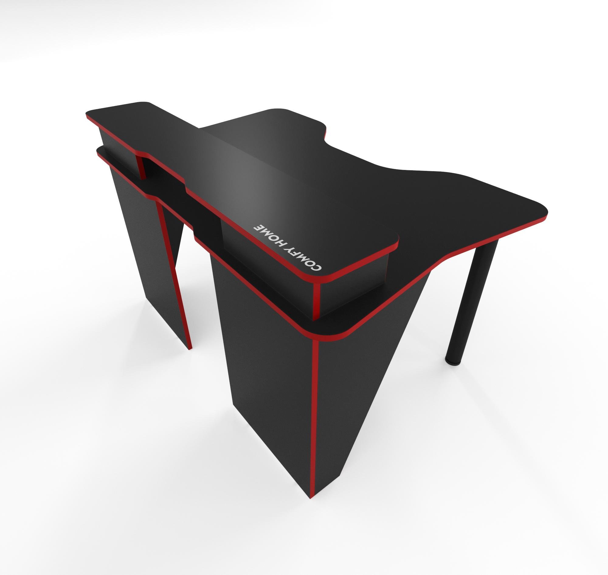 Стіл геймерський Zeus Comfy-Home Darrius ламінований ДСП Чорний/Червоний - фото 3 Стіл геймерський Zeus Comfy-Home Darrius ламінований ДСП Чорний/Червоний - фото 3