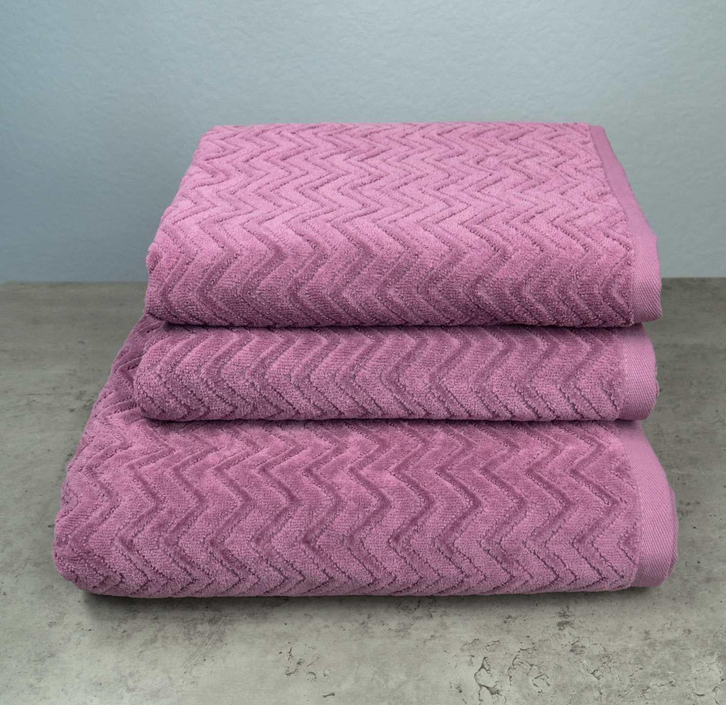 Набір рушників GM Textile жакардові з велюром 3 шт. Фіолетовий (550-k-gv-fiolet)