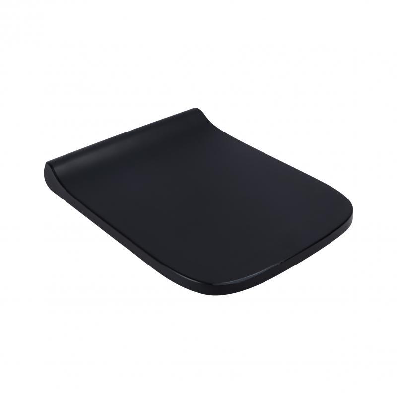 Сидіння для унітазу Qtap Tern із мікроліфтом Slim Duroplast Quick relase 435x345x55 мм Matt Black (11405481)