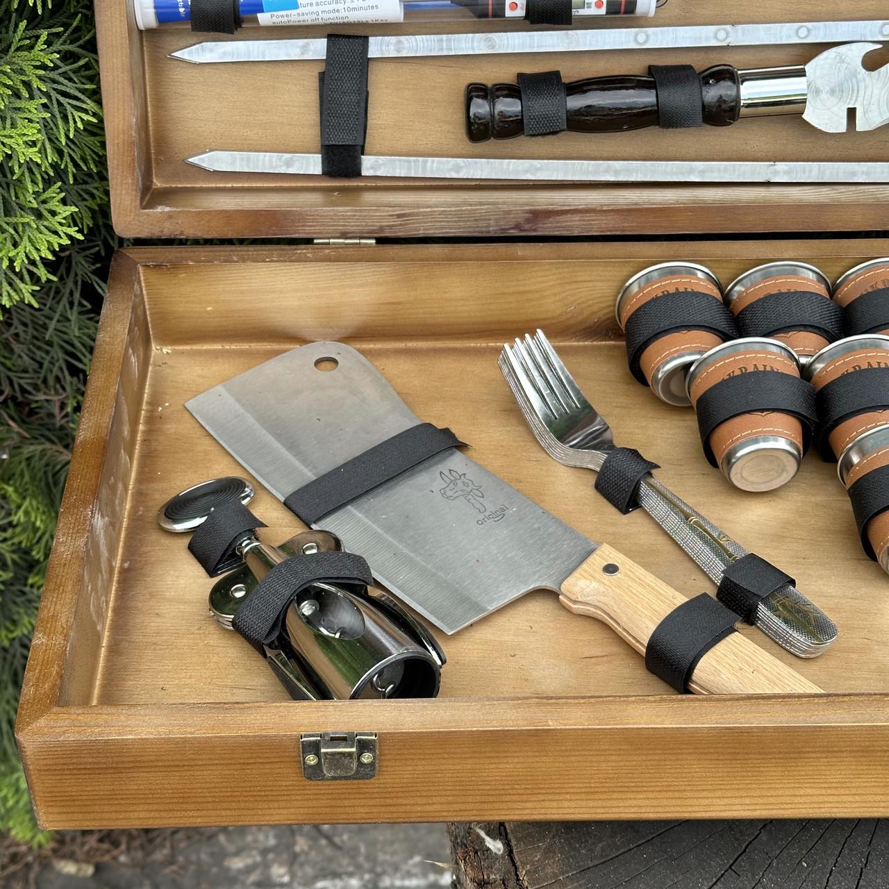 Набор подарочный для барбекю Mzavod Магнат Коричневый (27728687) - фото 5 Набор подарочный для барбекю Mzavod Магнат Коричневый (27728687) - фото 5