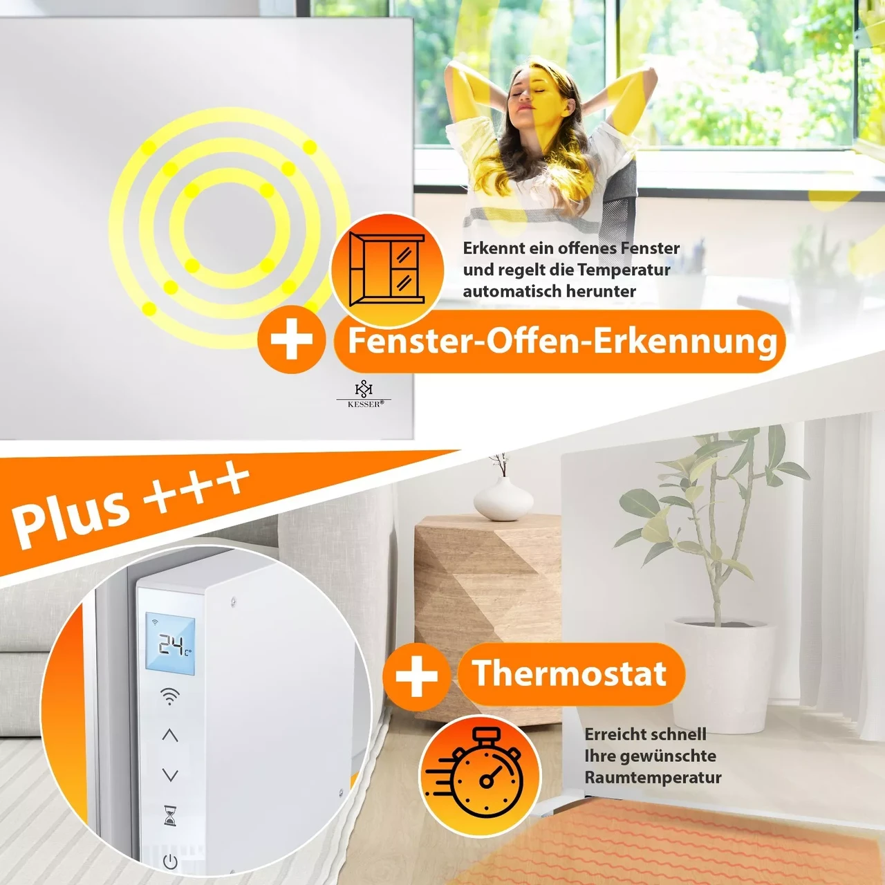 Инфракрасный обогреватель KESSER 50°C 500 Вт (225852449725-500) - фото 4