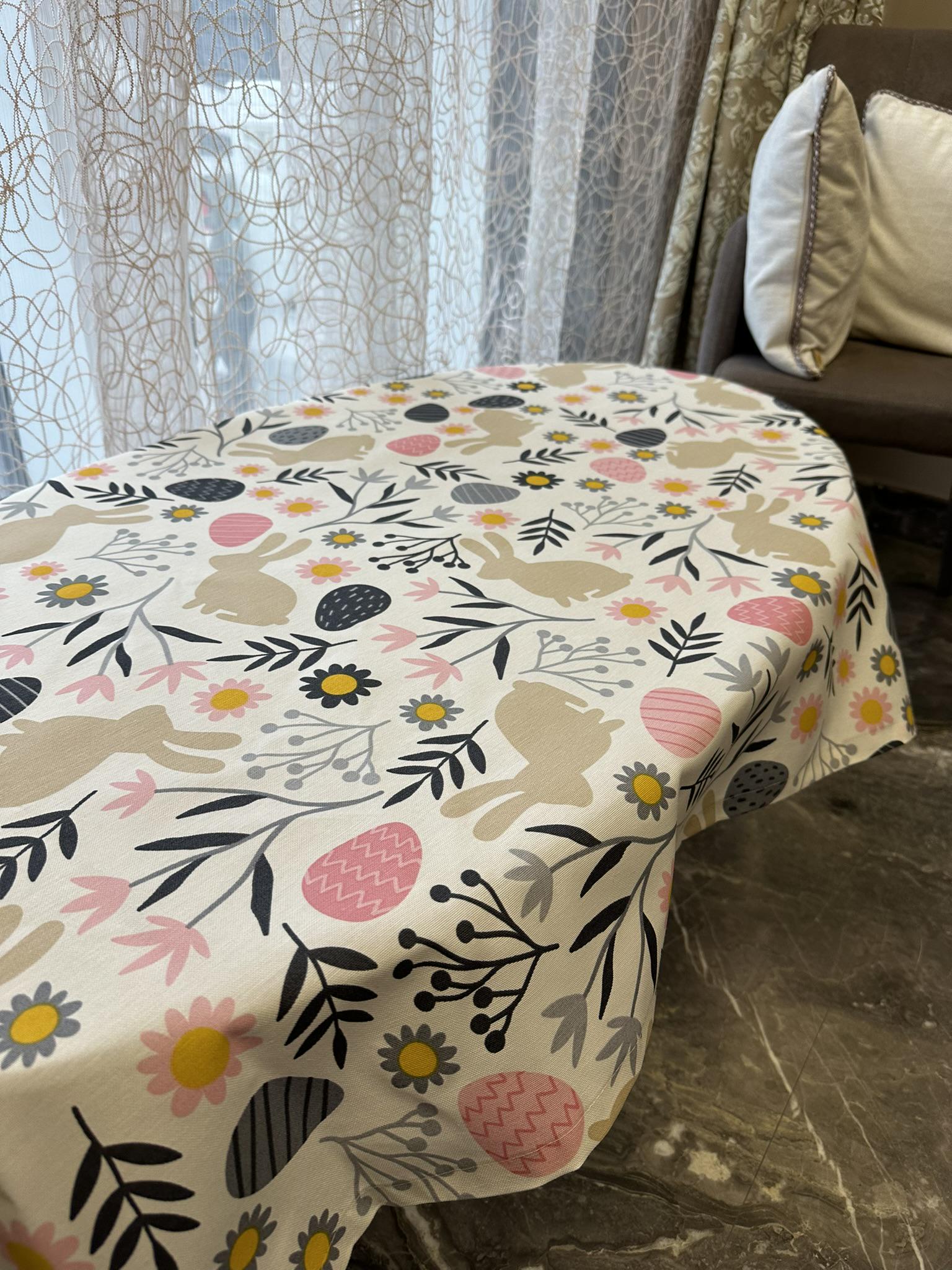 Скатерть круглая Le maison de Garny Пасхальный декор 110 см Серый (44-08241)