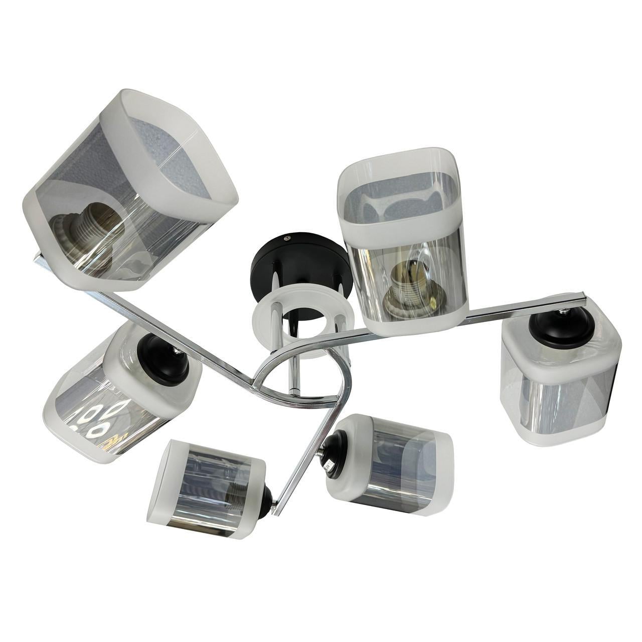 Люстра потолочная Numina на 6 плафонов 43-GH28087/6BBK+CR Серебристо-черный Люстра потолочная Numina на 6 плафонов 43-GH28087/6BBK+CR Серебристо-черный