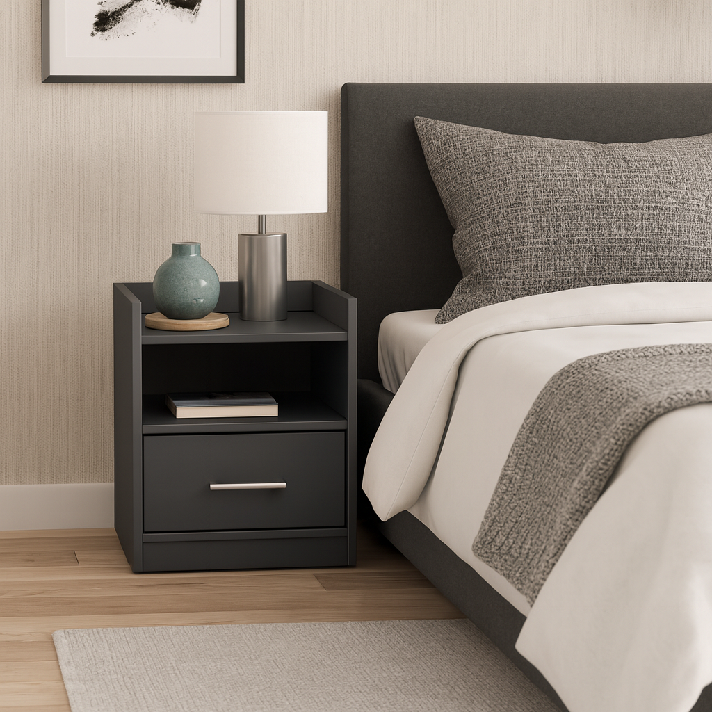 Тумба приліжкова ТП7 SENAM 450х380х350 мм ДСП Сірий Графіт - фото 1