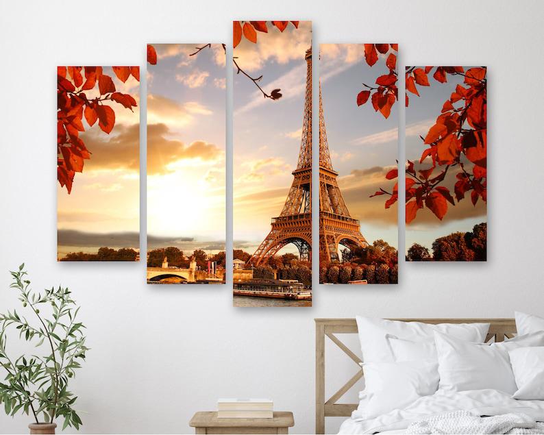 Модульная картина на холсте из пяти частей KIL Art Осень в Париже 112x68 см (M51_M_277)
