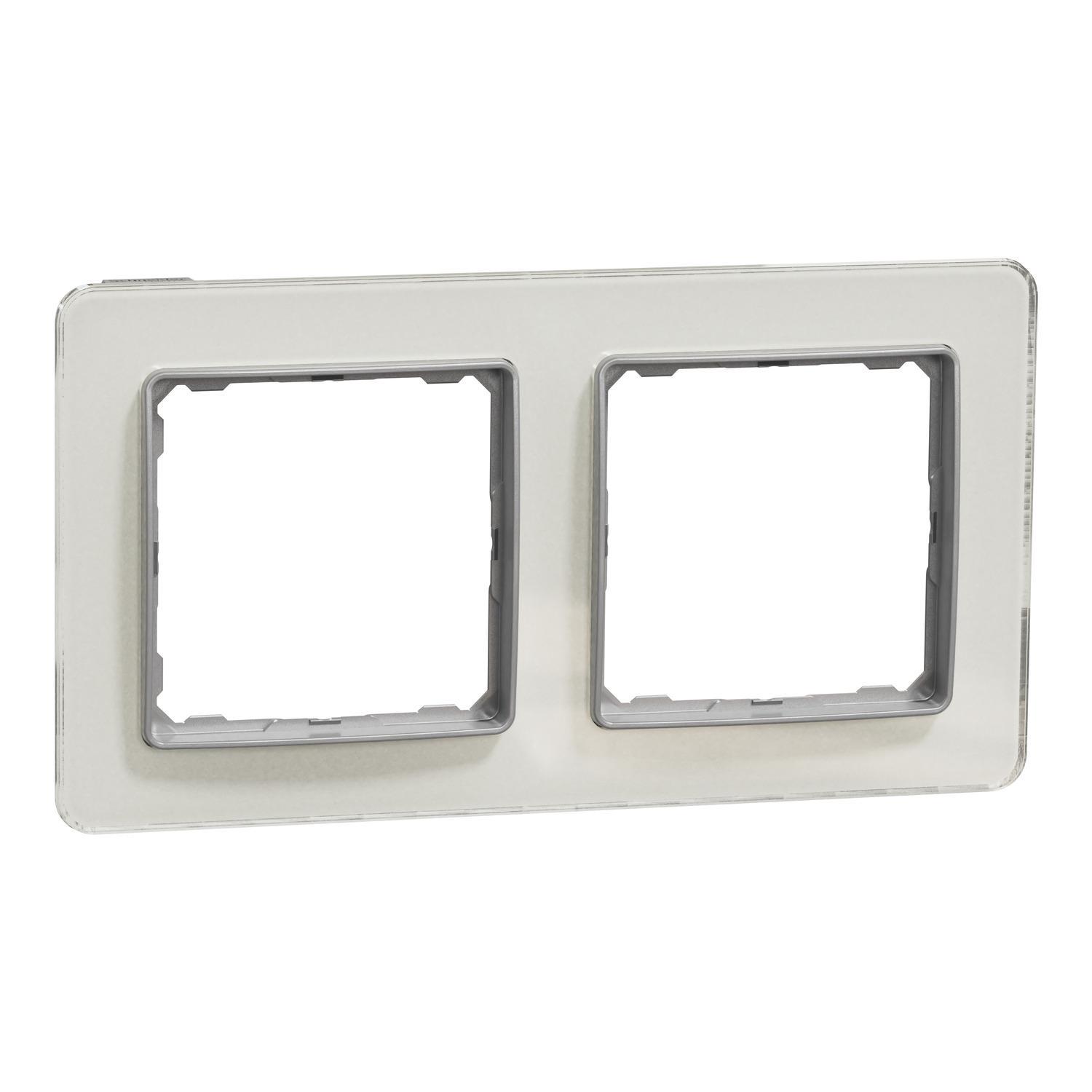 Рамка двухместная Schneider Electric Sedna Elements Белое стекло (SDD360802)