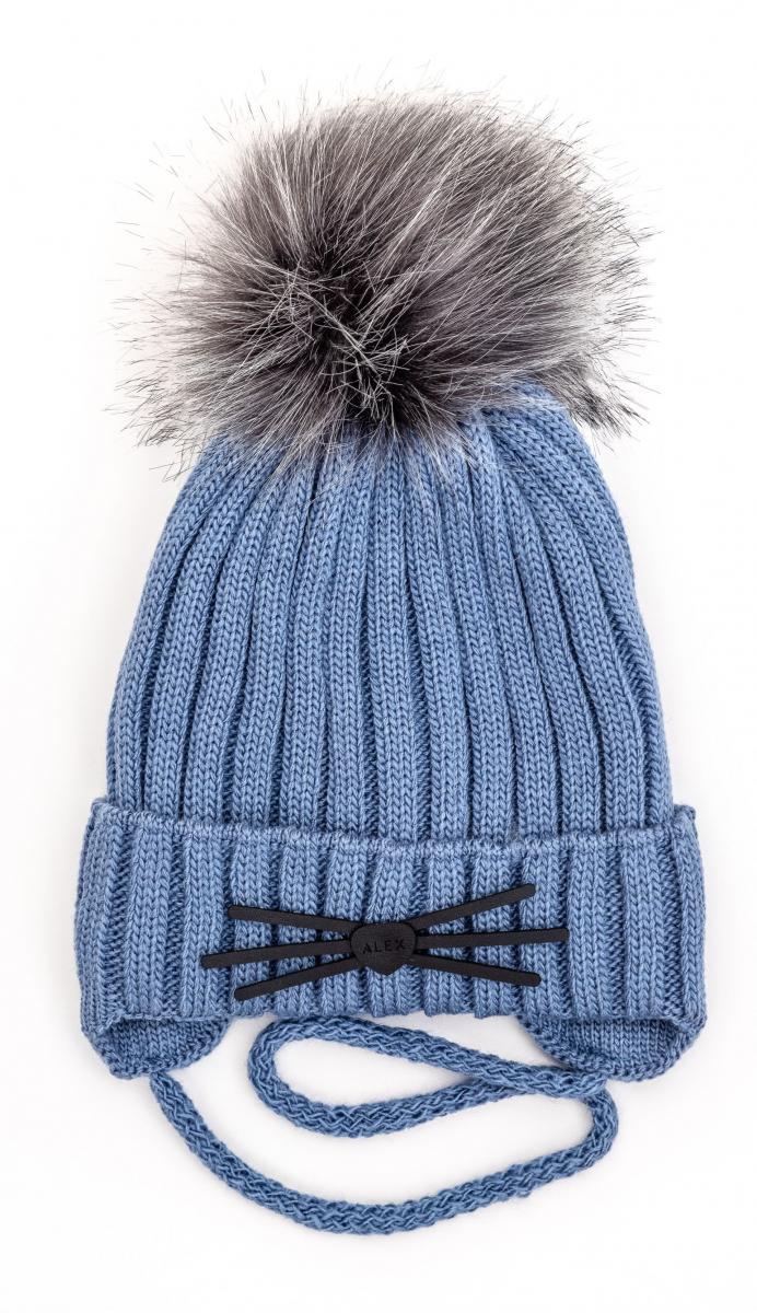 Шапка детская зимняя Alex Котик 48-52 см Голубой