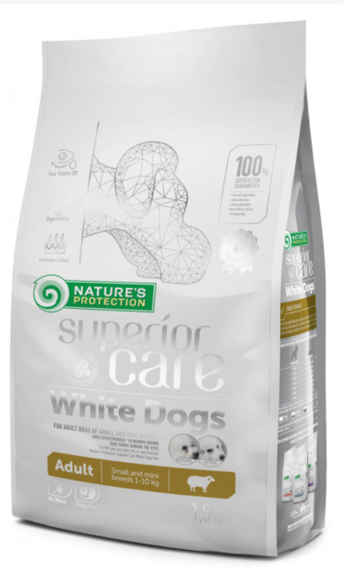 Корм для собак Nature's Protection Superior Care White Dogs Small Breeds Lamb 1,5 кг - фото 1 Корм для собак Nature's Protection Superior Care White Dogs Small Breeds Lamb 1,5 кг - фото 1