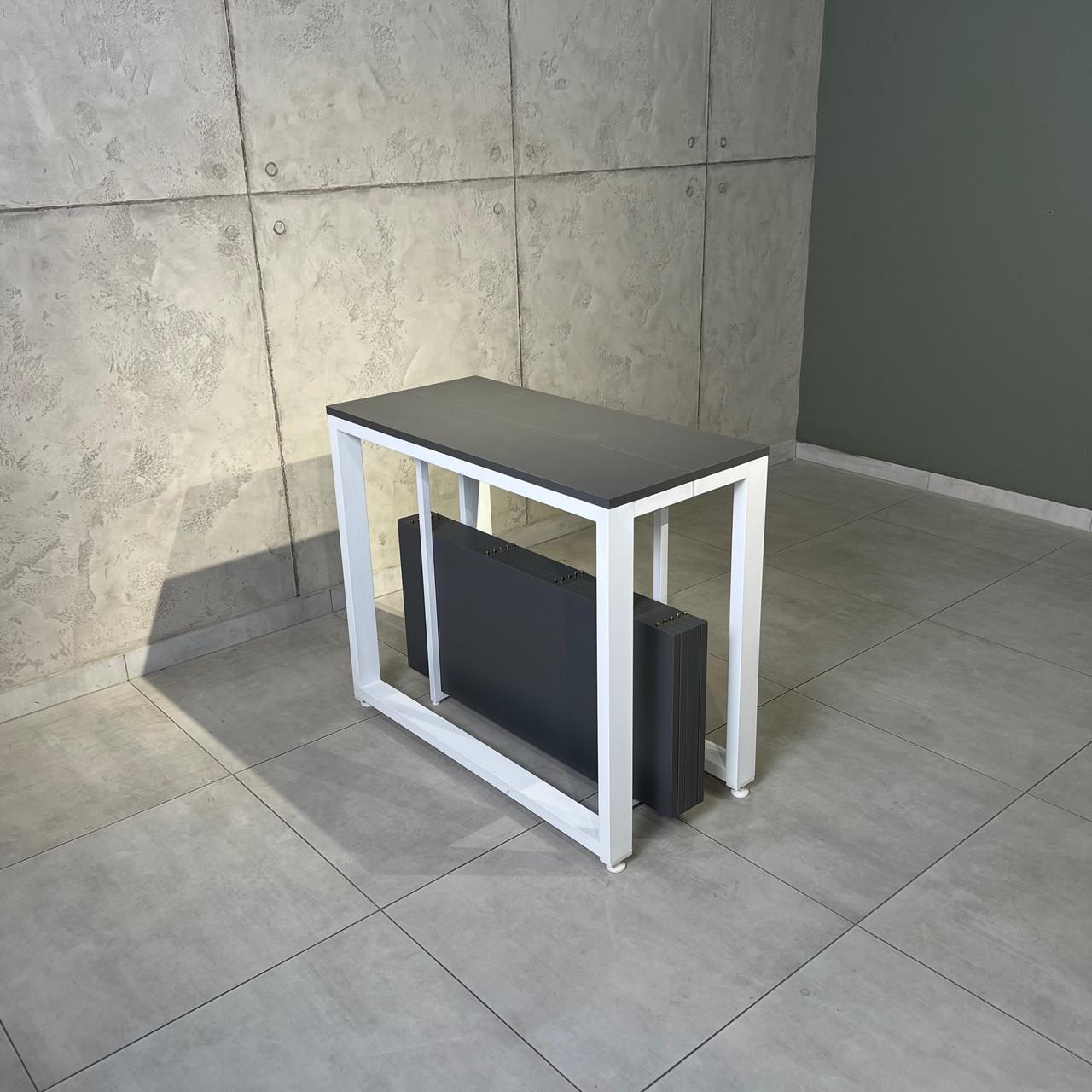 Стол-трансформер раздвижной для дома LONG Loft металлический 3 м Антрацитовый/Белый мет (УТП017699) - фото 2 Стол-трансформер раздвижной для дома LONG Loft металлический 3 м Антрацитовый/Белый мет (УТП017699) - фото 2