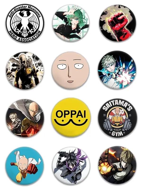 Комплект значків Аніме One Punch Man 12 шт. (NZN00001)