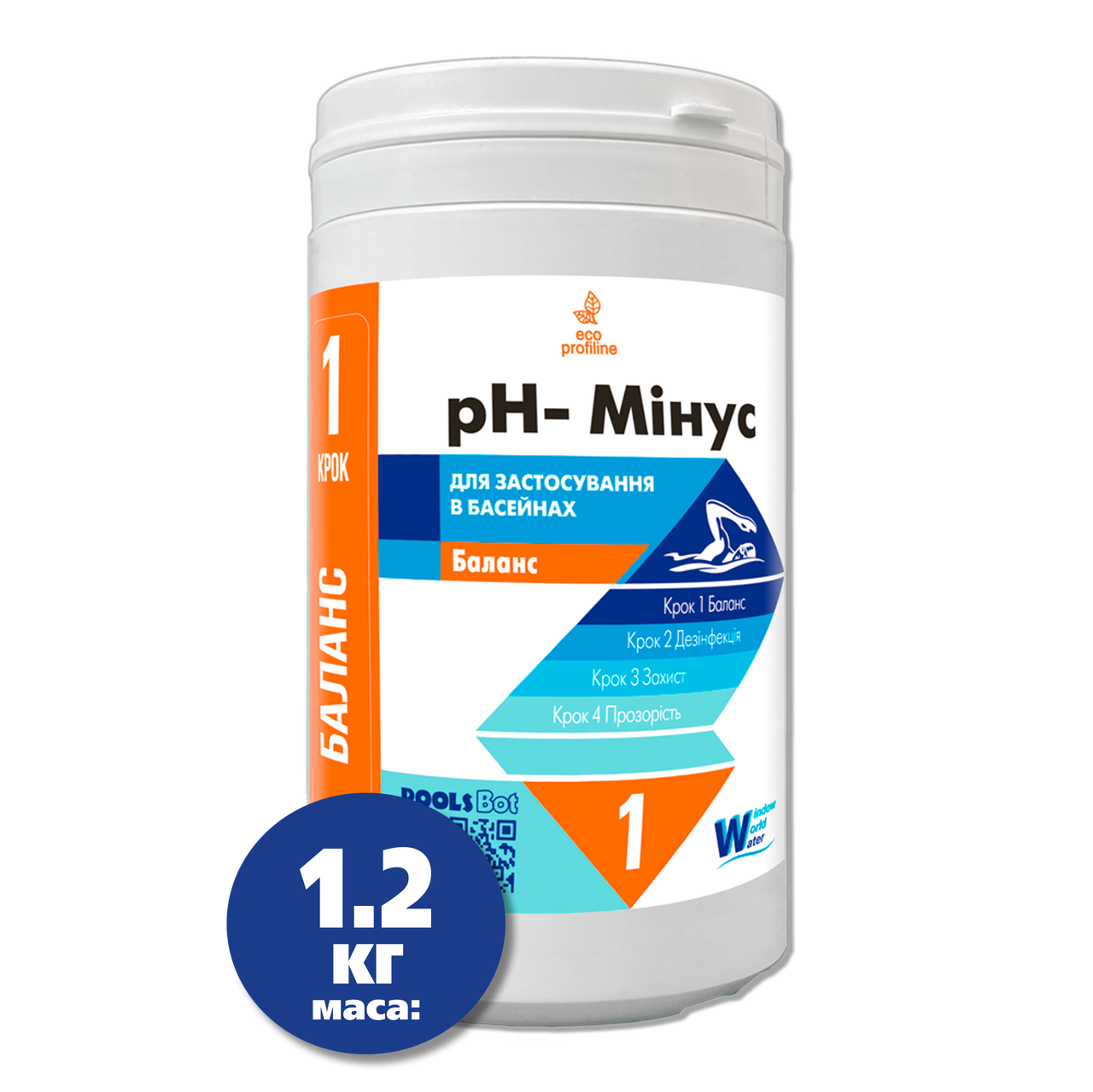 Хімія для басейнів PH Minus у гранулах Water World Window для басейну 1,2 кг (10605098)
