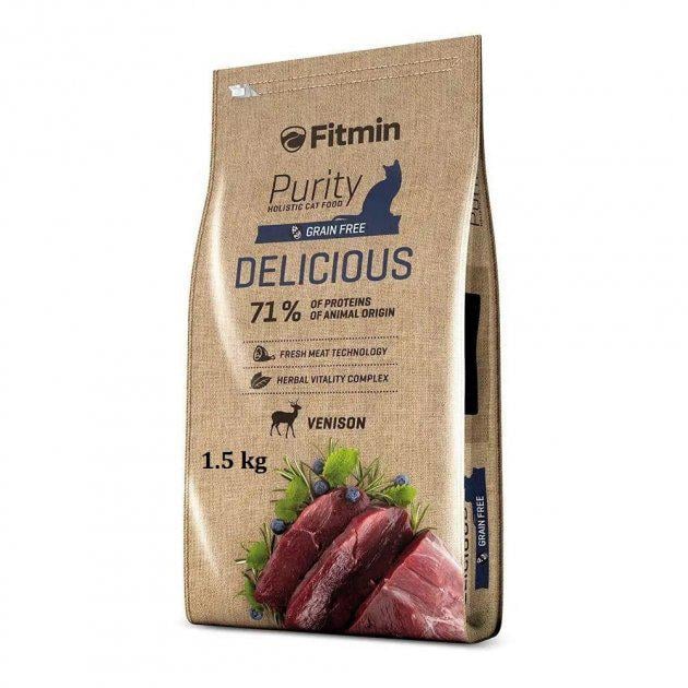 Корм сухий Fitmin для вимогливих дорослих котів з дичиною 1,5 кг