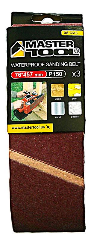 Стрічка шліфувальна MasterTool зерно 150 3 шт. 76х457 мм (08-3315)