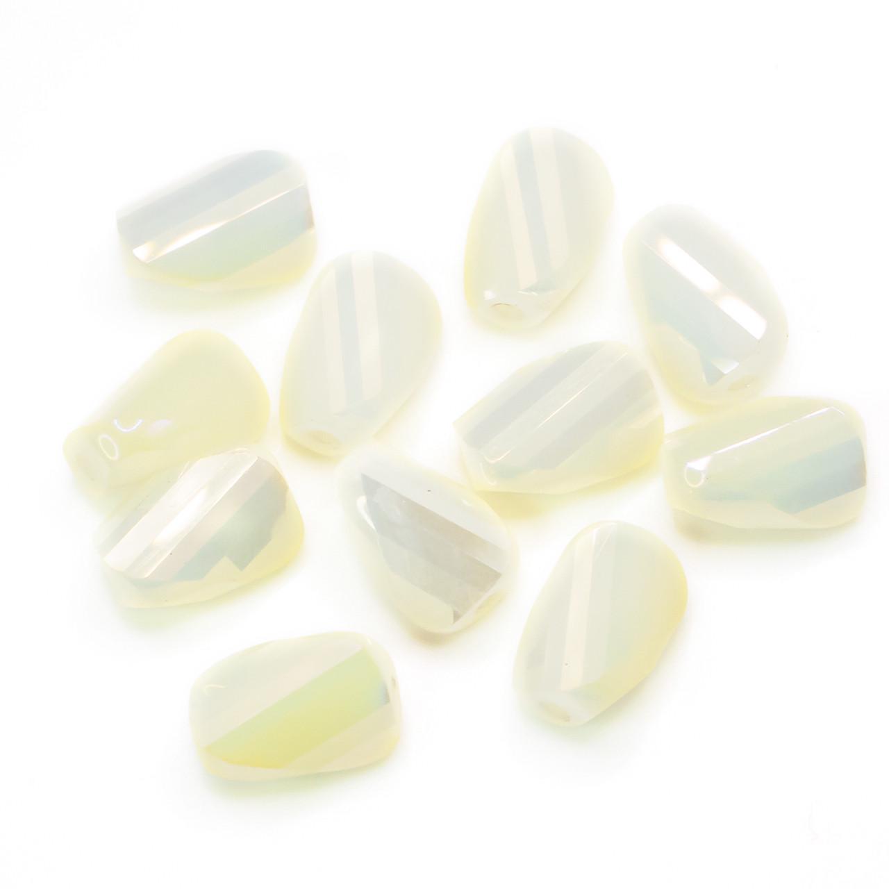 Бусины Хрусталь спираль АВ 4х9 мм в уп. 10 шт. Молочный (БС0409р53)